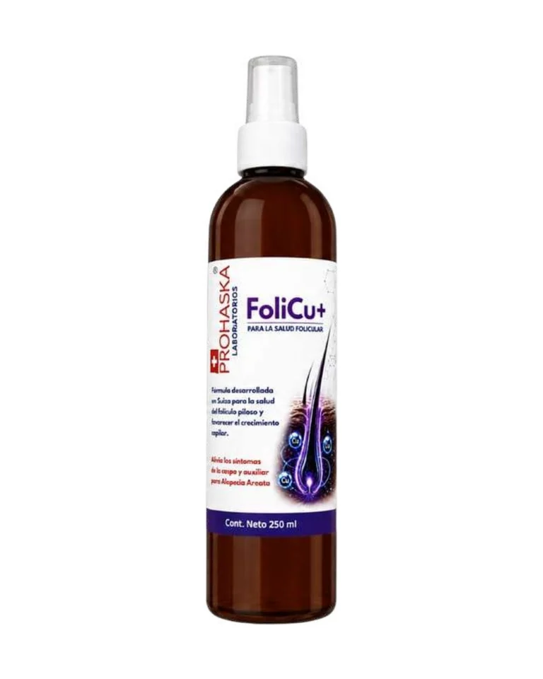 Frasco ámbar con atomizador de FoliCu+, de 250 ml